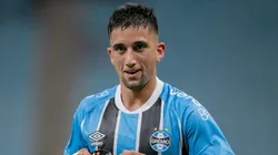 RS - PORTO ALEGRE - 08/04/2025 - COPA SUL-AMERICANA 2025, GREMIO X ATLETICO GRAU - Christian Olivera jogador do Gremio comemora seu gol durante partida contra o Atletico Grau no estadio Arena do Gremio pelo campeonato Copa Sul-americana 2025. Foto: Liamara Polli/AGIF