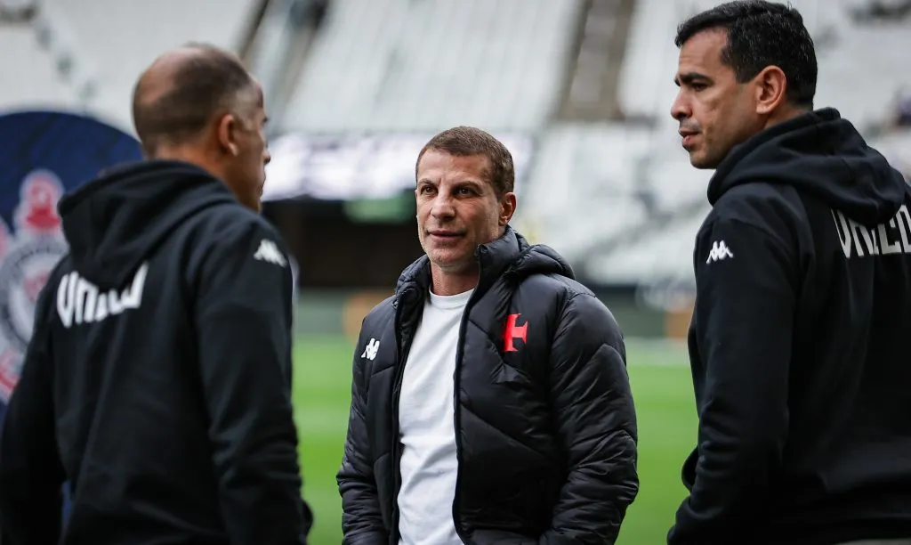 Pedrinho presidente do Vasco antes da partida contra o Corinthians no estádio Arena Corinthians pelo campeonato Brasileiro A 2025. Foto: Fabio Giannelli/AGIF