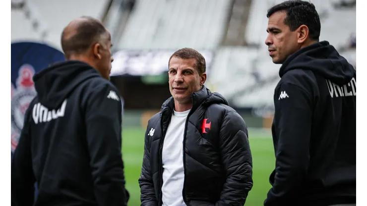 Pedrinho presidente do Vasco antes da partida contra o Corinthians no estádio Arena Corinthians pelo campeonato Brasileiro A 2025. Foto: Fabio Giannelli/AGIF