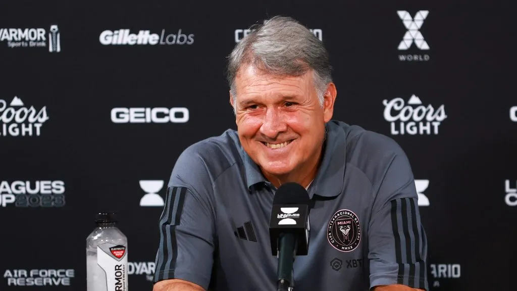 Treinador durante coletiva de imprensa. Photo by Megan Briggs/Getty Images