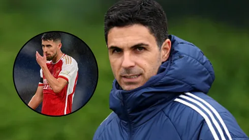 Mikel Arteta e Jorginho, pelo Arsenal. Foto: Harry Murphy e Michael Regan/Getty Images