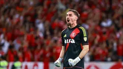 Anthoni, goleiro do Internacional, durante partida contra o Atlético Nacional-COL, pela CONMEBOL Libertadores. Foto: Maxi Franzoi/AGIF.