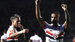 André Silva jogador do São Paulo comemora seu gol durante partida contra o Portuguesa no estádio Pacaembu pelo campeonato Paulista 2025. Foto: Marcello Zambrana/AGIF