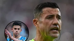 Bráulio Machado não marcou pênalti a favor do Imortal. Fotos: Thiago Ribeiro/AGIF e Giancarlo Santorum/AGIF.