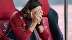 Luis Zubeldia, técnico do São Paulo, durante partida contra o Santos no estadio Morumbi pelo campeonato Brasileiro A 2025. Foto: Fabio Giannelli/AGIF