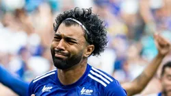 MG - BELO HORIZONTE - 16/02/2025 - MINEIRO 2025, CRUZEIRO X AMERICA-MG - Gabigol jogador do Cruzeiro comemora seu gol durante partida contra o America-MG no estadio Mineirao pelo campeonato Mineiro 2025.