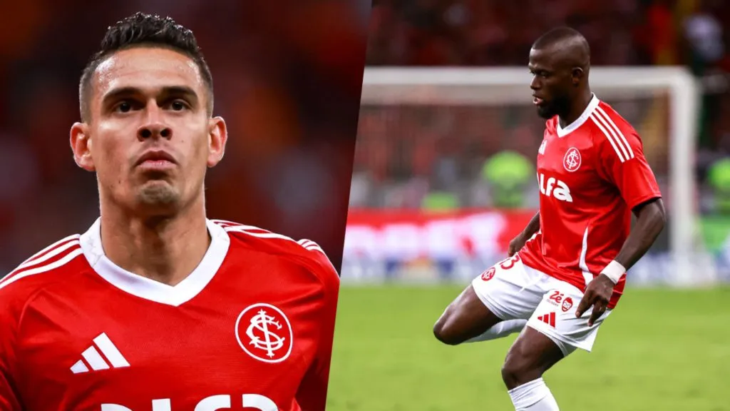 Rafael Borré e Enner Valencia disputam a titularidade no Internacional – Foto: Reprodução/AGIF