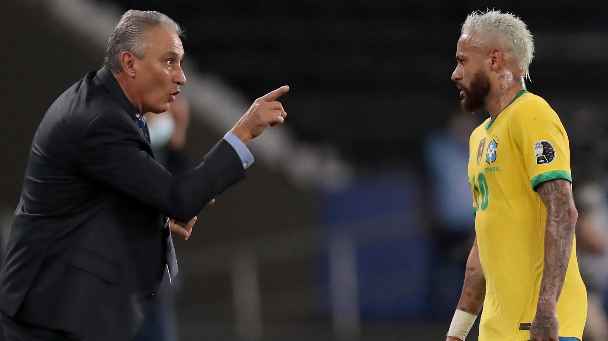 Tite e Neymar pela Seleção Brasileira. (Photo by Buda Mendes/Getty Images)
