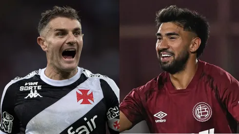 Vegetti e Marcelino Moreno se enfrentam em Vasco x Lanús pela Copa Sul-Americana. Foto: AGIF e Instagram