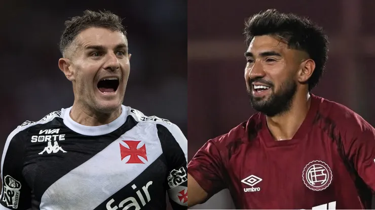 Vegetti e Marcelino Moreno se enfrentam em Vasco x Lanús pela Copa Sul-Americana. Foto: AGIF e Instagram