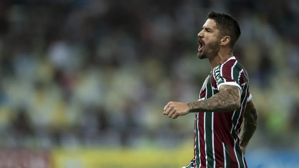 Everaldo celebra tento feito na Copa Sul-Americana. Foto: Jorge Rodrigues/AGIF.