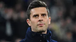 TURIN, ITALY - MARCH 03: Thiago Motta, Head Coach of Juventus, looks on prior to the Serie A match between Juventus and Verona at Allianz Stadium on March 03, 2025 in Turin, Italy. (Photo by Valerio Pennicino/Getty Images)