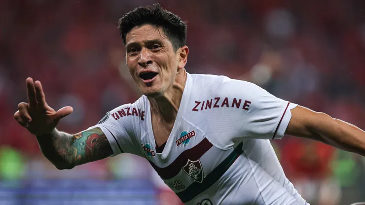 Germán Cano em partida pelo Fluminense. Foto: Maxi Franzoi/AGIF
