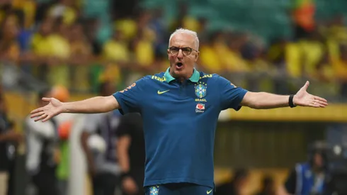 SALVADOR, BRAZIL - NOVEMBER 19: Dorival Junior, Head Coach of Brazil reacts during the South American FIFA World Cup 2026 Qualifier match between Brazil and Uruguay at Arena Fonte Nova on November 19, 2024 in Salvador, Brazil. (Photo by Pedro Vilela/Getty Images)