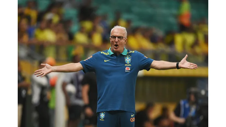 SALVADOR, BRAZIL - NOVEMBER 19: Dorival Junior, Head Coach of Brazil reacts during the South American FIFA World Cup 2026 Qualifier match between Brazil and Uruguay at Arena Fonte Nova on November 19, 2024 in Salvador, Brazil. (Photo by Pedro Vilela/Getty Images)