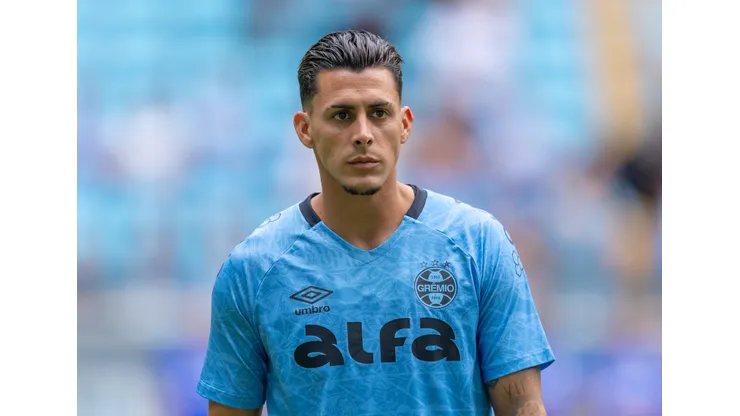 RS - PORTO ALEGRE - 13/04/2025 - BRASILEIRO A 2025, GREMIO X FLAMENGO - Cristian Pavon jogador do Gremio durante partida contra o Flamengo no estadio Arena do Gremio pelo campeonato Brasileiro A 2025. Foto: Liamara Polli/AGIF