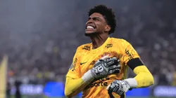 Hugo souza jogador do Corinthians comemora durante partida contra o Palmeiras no estadio Arena Corinthians pelo campeonato Paulista 2025. Foto: Ettore Chiereguini/AGIF