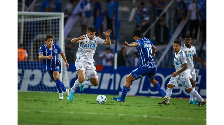 Grêmio ficou na frente do placar por 2 vezes, mas permitiu empate do Godoy Cruz em Mendoza. Foto: Lucas Uebel/Grêmio FBPA