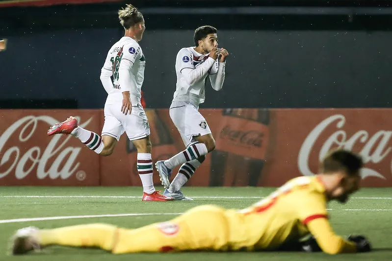 Nonato marcou um belo gol contra o Unión Española, pela Sul-Americana. Foto: Lucas Merçon/Fluminense FC