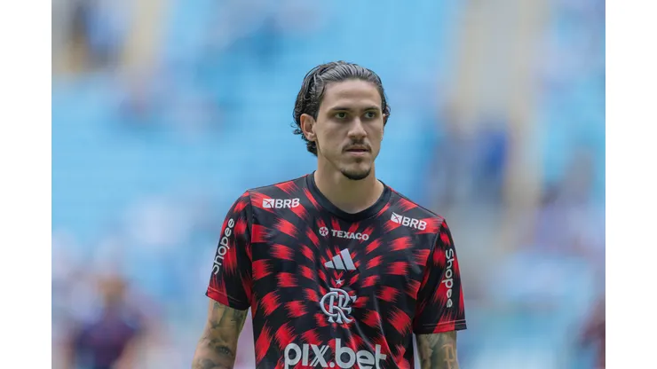 RS - PORTO ALEGRE - 13/04/2025 - BRASILEIRO A 2025, GREMIO X FLAMENGO - Pedro jogador do Flamengo durante partida contra o Gremio no estadio Arena do Gremio pelo campeonato Brasileiro A 2025. Foto: Liamara Polli/AGIF
