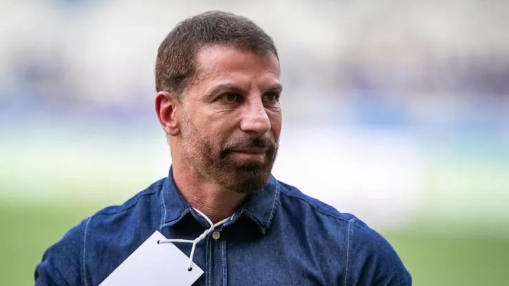 Pedrinho, presidente do Vasco, durante partida contra o Cruzeiro, pelo Campeonato Brasileiro de 2024. Foto: Fernando Moreno/AGIF.