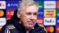 Carlo Ancelotti durante entrevista coletiva pelo Real Madrid, em 2024. Foto: Alex Livesey