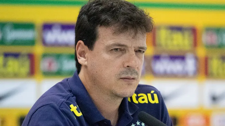 Fernando Diniz durante entrevista coletiva pela Seleção Brasileira, na Arena Pantanal.