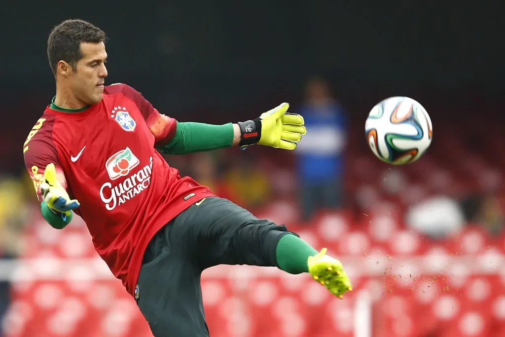 Ex-goleiro Júlio Cesar durante amistoso da Seleção Brasileira no Morumbi, em 2014. Foto: Mauro Horita/AGIF.