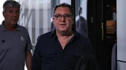 SP - SAO PAULO - 20/04/2025 - BRASILEIRO A 2025, SAO PAULO X SANTOS - Marcelo Teixeira presidente do Santos durante chegada da equipe para partida contra o Sao Paulo no estadio Morumbi pelo campeonato Brasileiro A 2025. Foto: Fabio Giannelli/AGIF