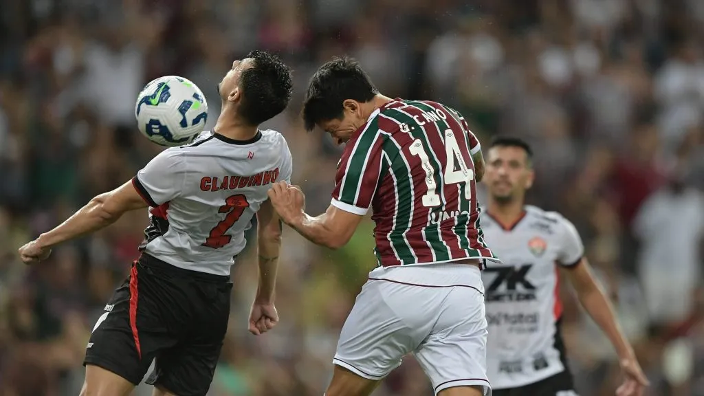 Germán Cano em ação nas quatro linhas com a camisa do Tricolor das Laranjeiras. Foto: Thiago Ribeiro/AGIF.