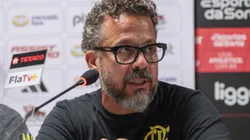 PR - CURITIBA - 16/06/2024 - BRASILEIRO A 2024, ATHLETICO-PR X FLAMENGO - Cleber Xavier auxiliar tecnico do Flamengo durante entrevista coletiva apos a partida contra o Athletico-PR no estadio Arena da Baixada pelo campeonato Brasileiro A 2024. Foto: Robson Mafra/AGIF