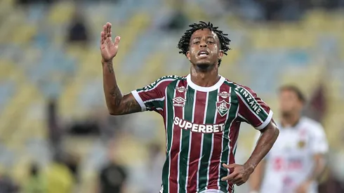 Keno jogador do Fluminense comemora seu gol durante partida contra o Aparecidense no estádio Maracanã pelo campeonato Copa Do Brasil 2025. Foto: Thiago Ribeiro/AGIF