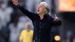 RIYADH, SAUDI ARABIA - APRIL 21: Jorge Jesus, Head Coach of Al Hilal, reacts during the Saudi Pro League match between Al Hilal and Al Shabab at Kingdom Arena on April 21, 2025 in Riyadh, Saudi Arabia. (Photo by Abdullah Ahmed/Getty Images)