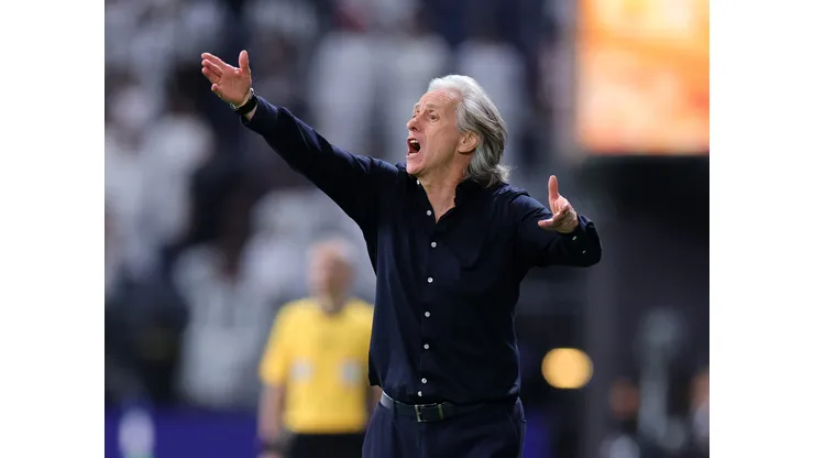 RIYADH, SAUDI ARABIA - APRIL 21: Jorge Jesus, Head Coach of Al Hilal, reacts during the Saudi Pro League match between Al Hilal and Al Shabab at Kingdom Arena on April 21, 2025 in Riyadh, Saudi Arabia. (Photo by Abdullah Ahmed/Getty Images)