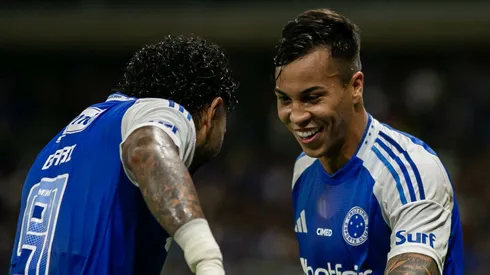 Kaio Jorge jogador do Cruzeiro comemora seu gol durante partida contra o Vila Nova-GO no estadio Mineirao pela Copa Do Brasil 2025