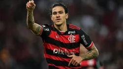 Atacante comemora gol pelo Flamengo. Foto: Thiago Ribeiro/AGIF