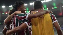 Keno, jogador do Fluminense, comemora seu gol com jogadores do seu time durante partida contra o Aparecidense no estadio Maracana pela Copa Do Brasil 2025. Foto: Thiago Ribeiro/AGIF
