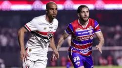 Lucas em ação no empate contra o Fortaleza. Foto: Fabio Giannelli/AGIF