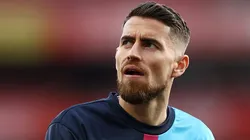 Jorginho durante partida entre Arsenal e Chelsea, pela Premier League, em 2023. Foto: Alex Pantling