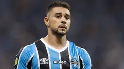 João Pedro jogador do Grêmio durante partida contra o Internacional no estádio Arena do Grêmio pelo campeonato Gaúcho 2025.