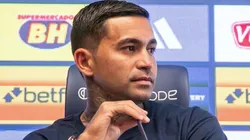 Dudu durante sua apresentação ao Cruzeiro, em janeiro, no CT Toca II.