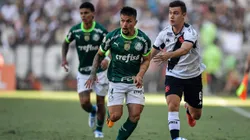 Lucas Piton jogador do Vasco disputa lance com Artur jogador do Palmeiras durante partida. Foto: Thiago Ribeiro/AGIF