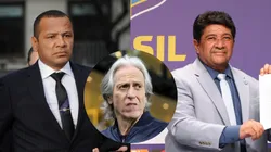 Neymar Pai, Edinaldo Rodrigues e Jorge Jesus. Foto: GETTY IMAGES