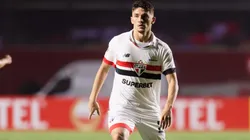 Pablo Maia jogador do São Paulo durante partida contra o Cobresal no estádio Morumbi pelo campeonato Copa Libertadores 2024. Foto: Anderson Romão/AGIF