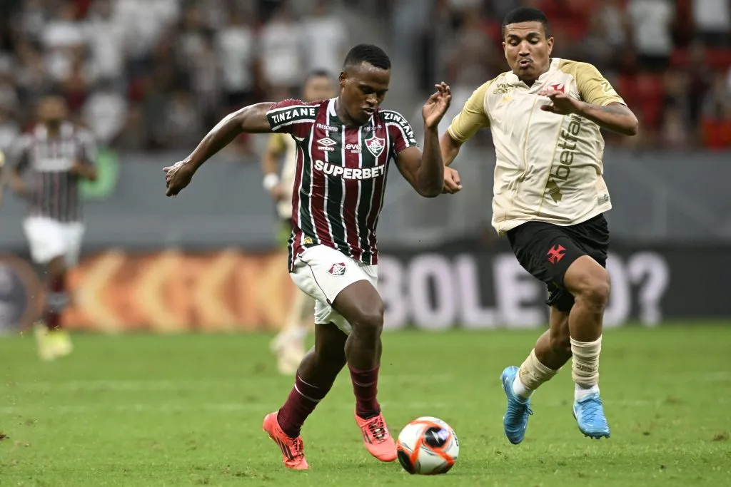 DF – BRASILIA – 05/02/2025 – CARIOCA 2025, VASCO X FLUMINENSE –  Jhon Arias jogador do Fluminense durante partida contra o Vasco no estadio Mane Garrincha pelo campeonato Carioca 2025. Foto: Mateus Bonomi/AGIF
