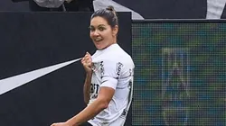 Gabi Zanotti jogadora do Corinthians comemora seu gol durante partida contra o Ferroviária no estádio Arena Corinthians pelo campeonato Supercopa 2024.