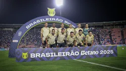 Titulares do Vasco perfilados antes do confronto contra o Cruzeiro, pelo Brasileirão Betano. Foto: Matheus Lima/Vasco.