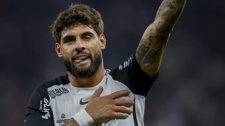 Yuri Alberto comemorando gol pelo Corinthians. (Photo by Miguel Schincariol/Getty Images)