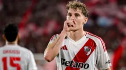 BUENOS AIRES, ARGENTINA - MAY 4: Facundo Colidio of River Plate celebrates after scoring the team's second goal during a Torneo Apertura Betano 2025 Group B match between River Plate and Velez Sarsfield at Estadio Mas Monumental Antonio Vespucio Liberti on May 4, 2025 in Buenos Aires, Argentina. (Photo by Marcelo Endelli/Getty Images)