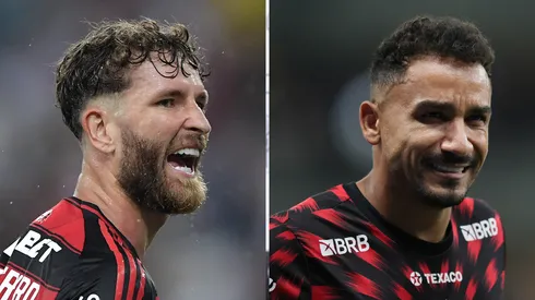 Filipe Luís escolheu entre Léo Pereira e Danilo para iniciar como titular diante do Central Córdoba - Fotos: Thiago Ribeiro/AGIF e Gilson Lobo/AGIF